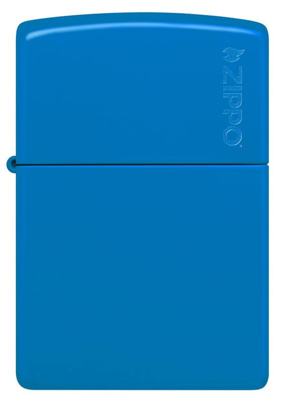 Isqueiro de bolso Zippo Sky Blue Matte Logo Classic - Isqueiro